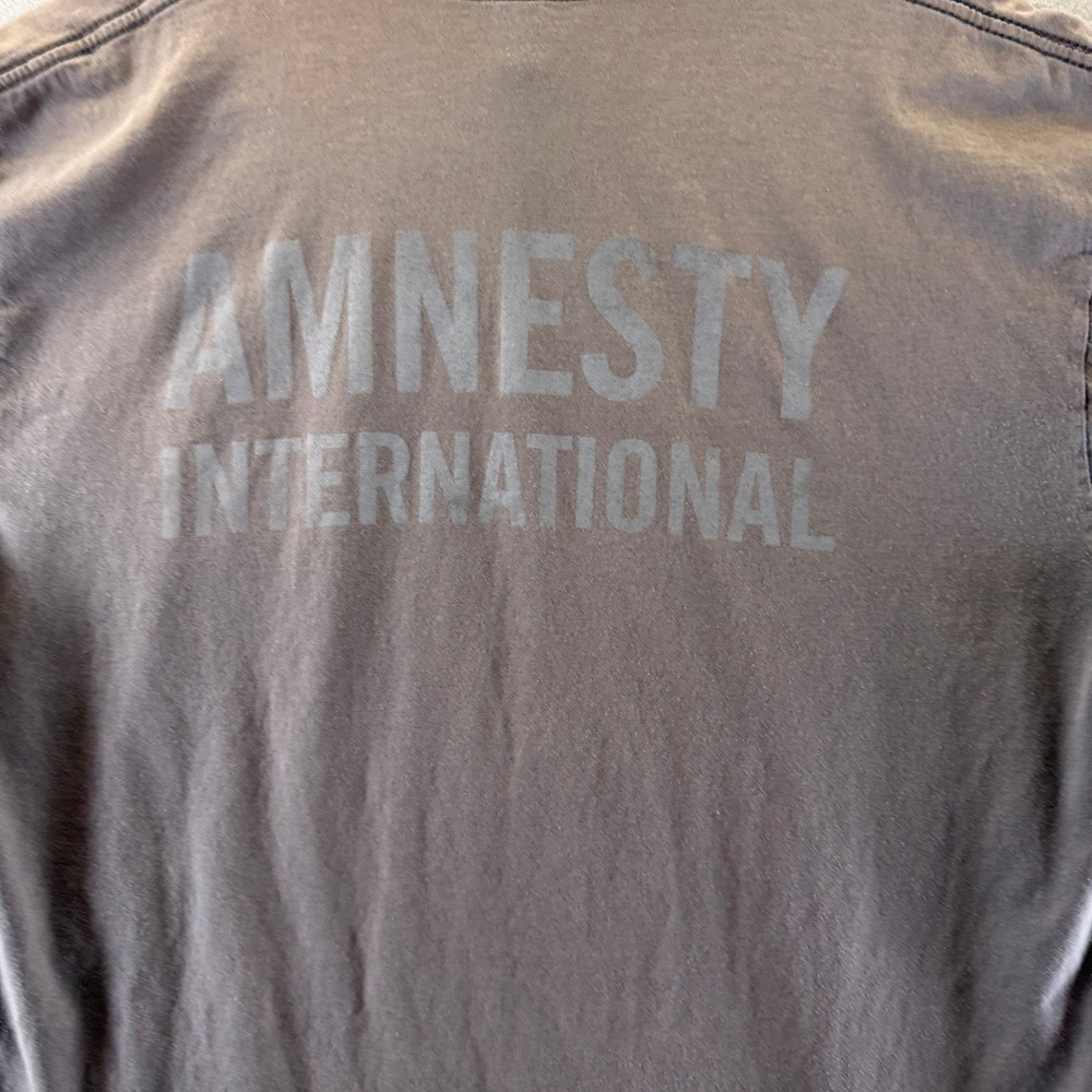 American Apparel Amnesty International Graphic T-Shirt Gray Mens Large - Picture 7 of 10